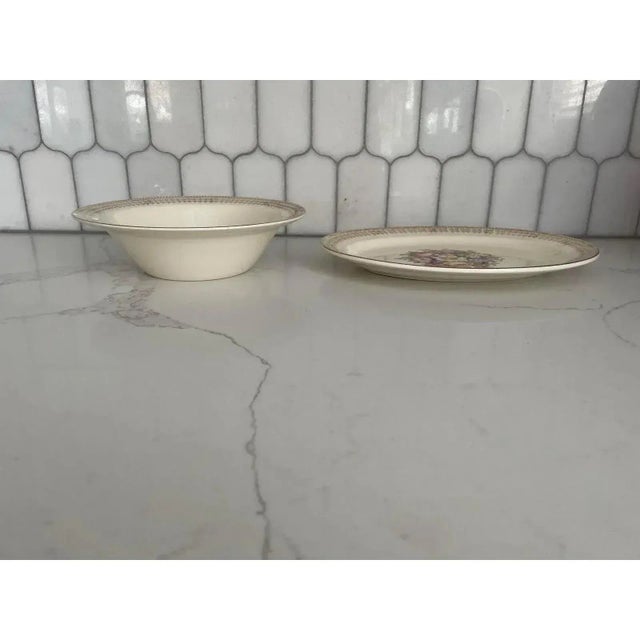 Shabby Chic Mid 20th Century 22 Karat Gold Serving Bowl & Platter For Sale - Image 3 of 12