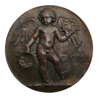 1933 Fame and Glory Bronze Medal by Carl Paul Jennewein for the Society of Medalists For Sale