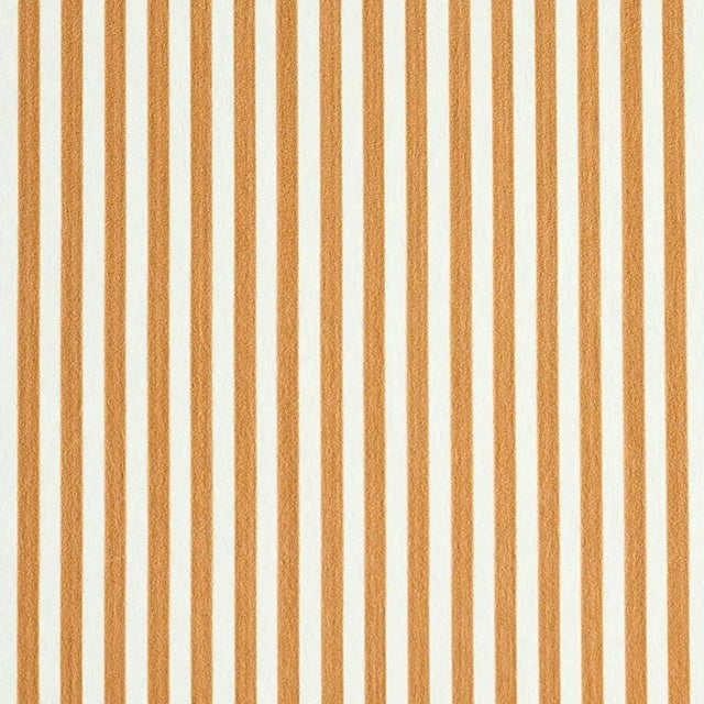 Schumacher Sample - Schumacher Edwin Stripe Narrow Wallpaper in Butternut For Sale - Image 4 of 4