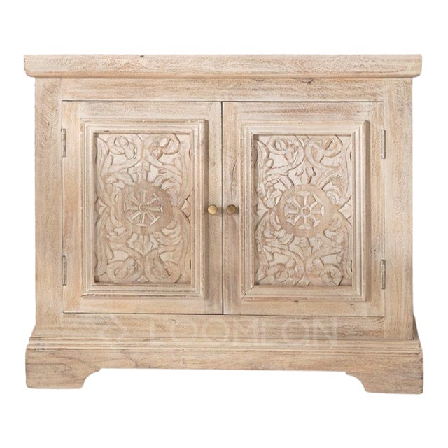Loomlan Olyndra Wooden White-Wash Accent Cabinet For Sale