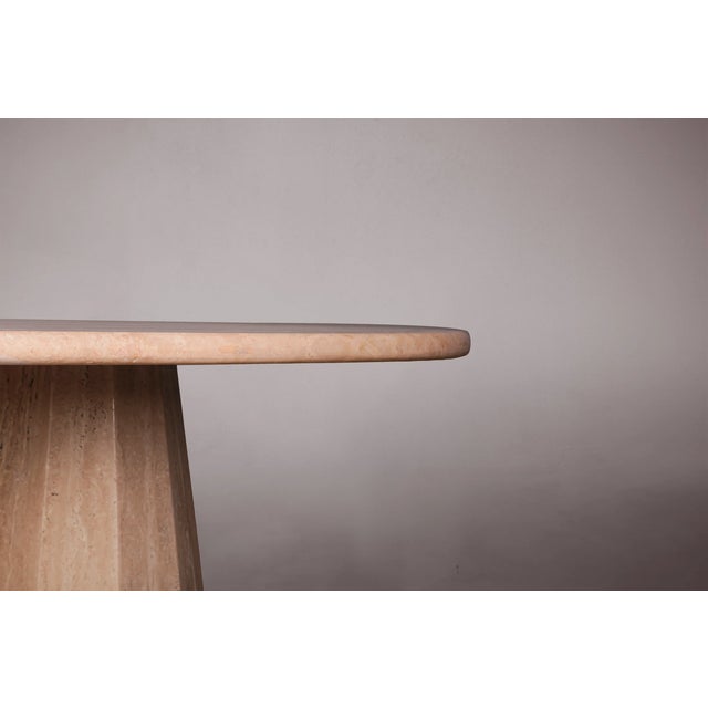 Cône Travertine Dining Table 78" For Sale - Image 4 of 5
