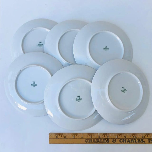 White 1970s Set of 6 Bareuther Waldsassen Dessert Plates, Made in Bavaria For Sale - Image 8 of 11
