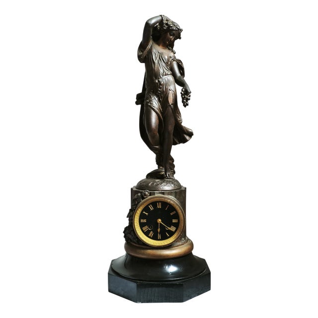 Late 19th Century French Figurative Mantel Clock from Blot et Drouard, 1890s For Sale