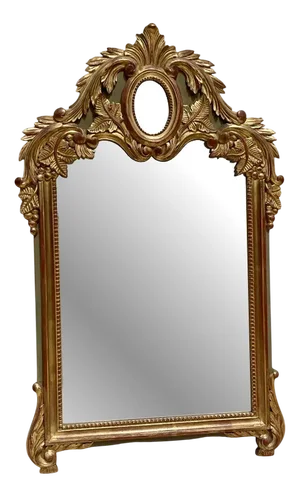 Gilded Wood Mirror with Medallion