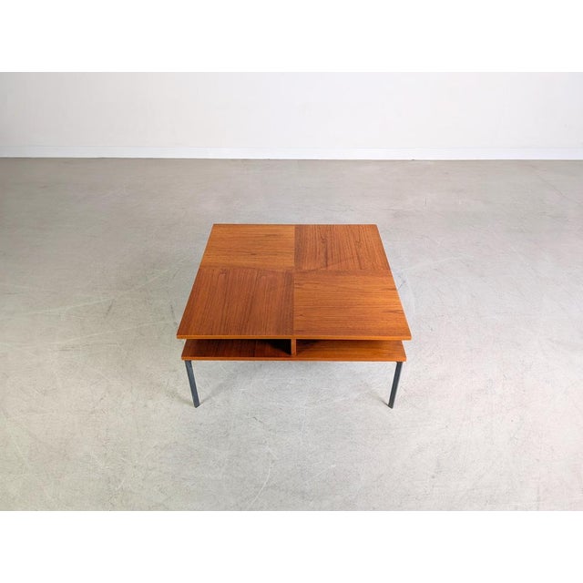 Wood Vintage Danish Coffee Table in Teak and Metal, 1970 For Sale - Image 7 of 9