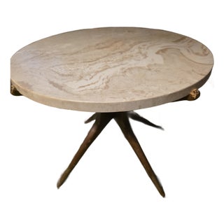 1960s Mid-Century Modern Atlas Pacific Travertine Accent Table - Made in Japan For Sale