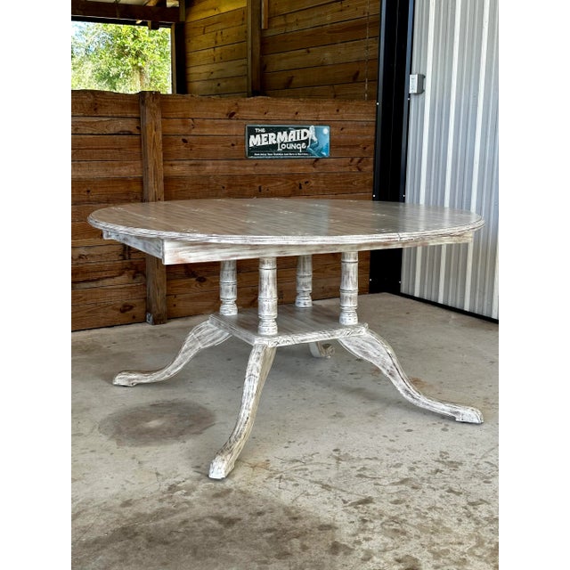 Modern History Home Custom Round to Oval Extension Dining Table For Sale - Image 11 of 11