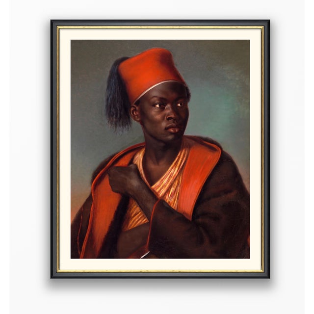 Atelier Aria Lumae Nineteenth Century Orientalist Nubian Guard Ottoman Portrait Fine Art Gallery Board Print 16 X 20 For Sale - Image 11 of 14