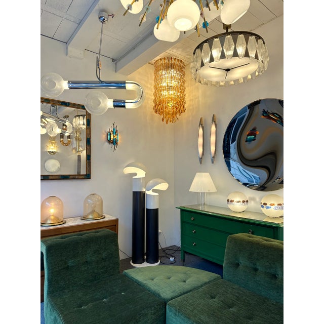 Mid-Century Modern Cascade Chandelier Wave Amber Murano Glass by Mazzega, Italy, 1970s For Sale - Image 3 of 12