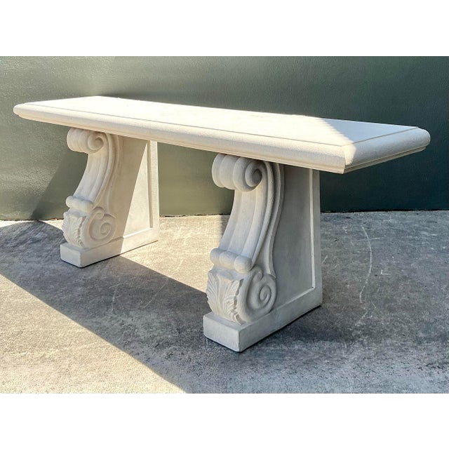 Vintage Cast Concrete Long Console For Sale - Image 10 of 12