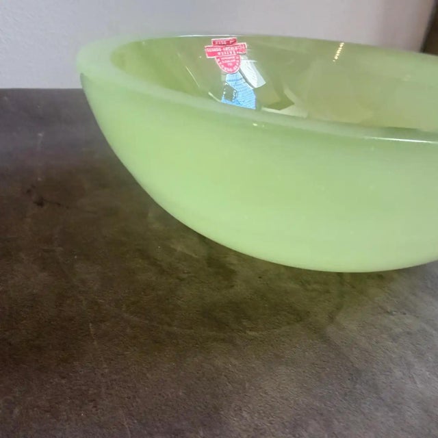 1960s MId-Century Modern Green Murano Glass Oval Bowl by Archimede Seguso For Sale - Image 14 of 14