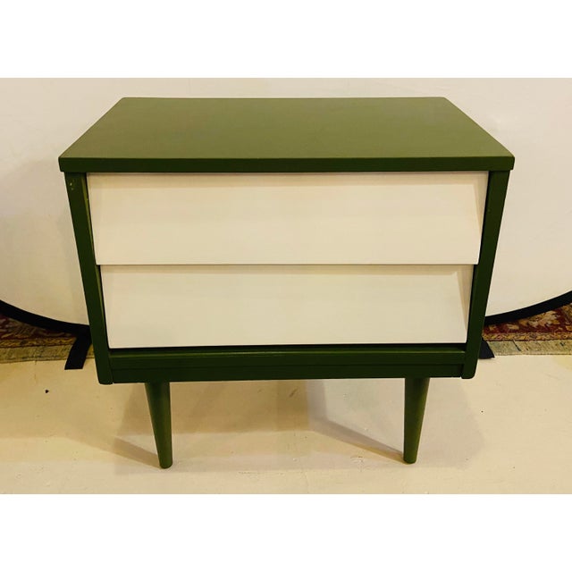 Mid Century Modern Two Tone Nightstands a Pair Chairish
