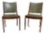 Pair of Mid Century Green Vinyl Side Chairs For Sale