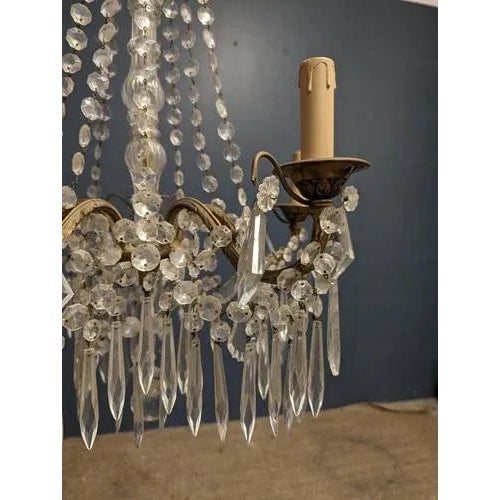 Chandelier in Bronze and Glass with Tassels For Sale - Image 4 of 7