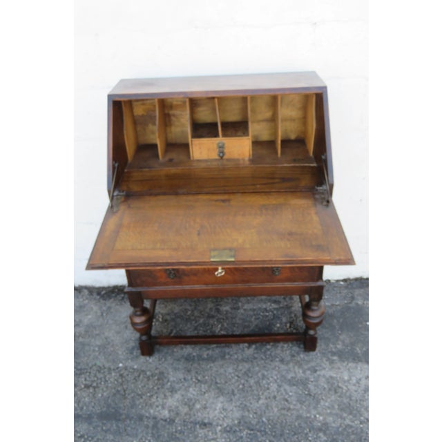 Early 1900s Solid Oak Wood Secretary Desk 6127 For Sale In Miami - Image 6 of 15
