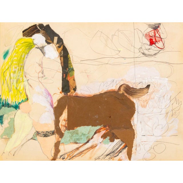 Domenick Capobianco (American, b. 1928), Three Mixed Media Collages, magazine clippings and painted paper, one mounted on...