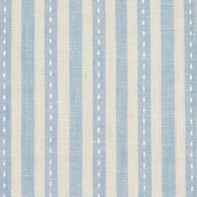 Traditional Sample - Schumacher Mathis Ticking Stripe Fabric in Sky For Sale - Image 3 of 3