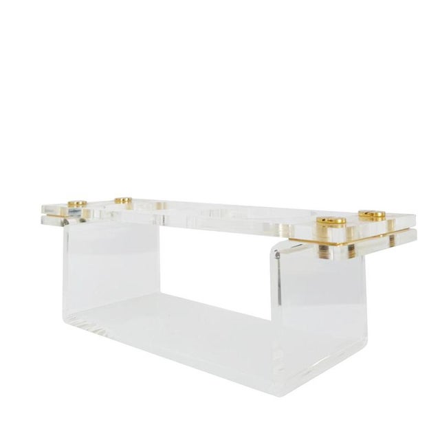Gold Mid-Century Modern Acrylic and Metal Wine Bottle Holder, Italy, 1970 For Sale - Image 8 of 9