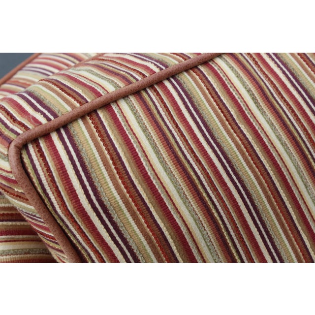 Textile 1970s Style Striped Club Chairs - a Pair For Sale - Image 7 of 12