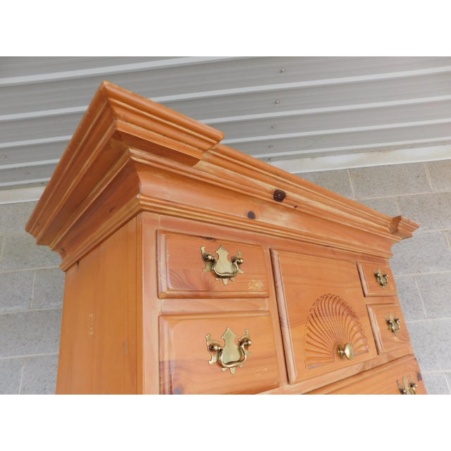 Traditional Thomasville Replicas Georgian Style Pine Chest on Chest For Sale - Image 3 of 17