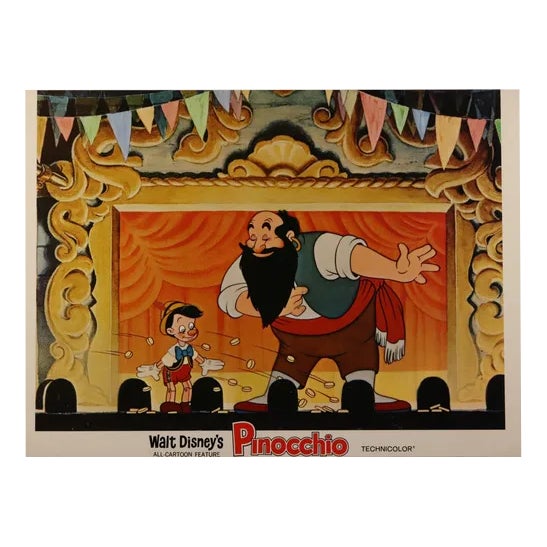 Walt Disney's Pinocchio Lobby Card, USA, 1940 For Sale