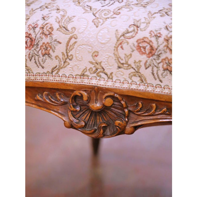 19th Century French Louis XV Provençal Walnut Duchesse Brisée Chaise Longue For Sale - Image 12 of 15