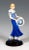 Very rare goldscheider vienna ceramic figurine of the 1930s: the striding blonde girl in the blue pinafore dress holds her...