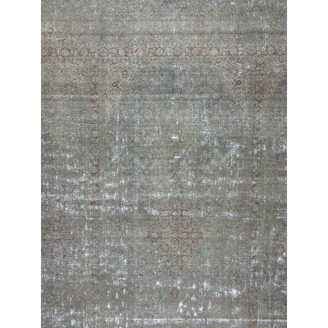 Persian Vintage Hand-Knotted Rustic Tabriz Area Rug For Sale In Raleigh - Image 6 of 9