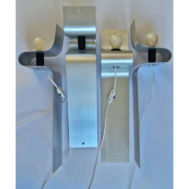 Metal Mid-Century Wall Lamps, Italy, 1980s, Set of 4 For Sale - Image 7 of 10