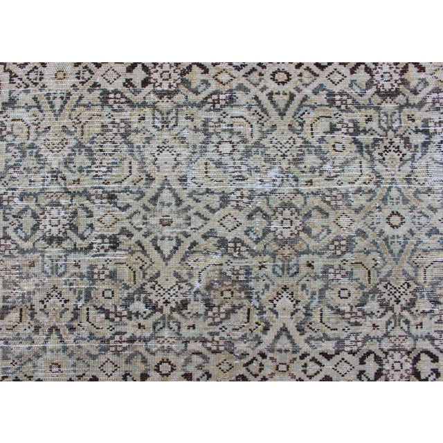 Large Gallery Persian Malayer Runner With Herati Design in Gray and Earth Tones 7'6 X 13'2 For Sale - Image 13 of 16