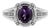 .925 Sterling Silver Prong Set Natural Oval Shape 9X7 MM Purple Amethyst Solitaire and Diamond Accent Ring (I-J Color, I1-I2 Clarity) - Ring - Size 8 For Sale