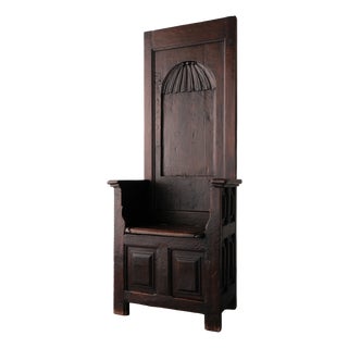 Renaissance Throne Chair in Oak For Sale