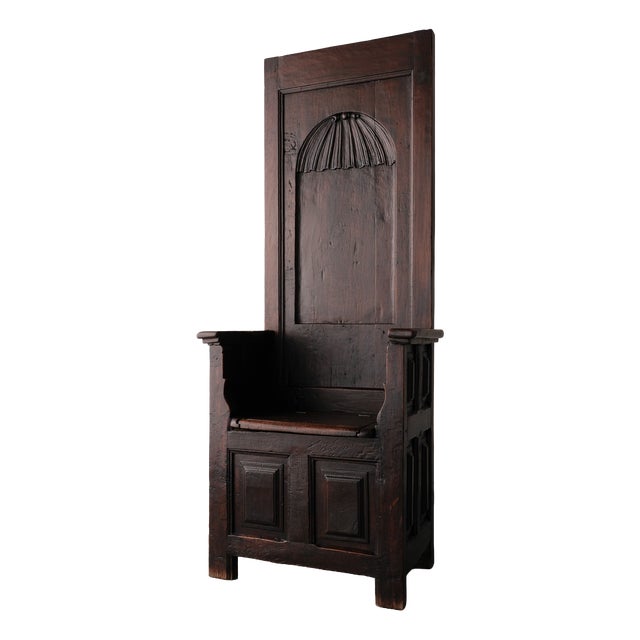 Renaissance Throne Chair in Oak For Sale