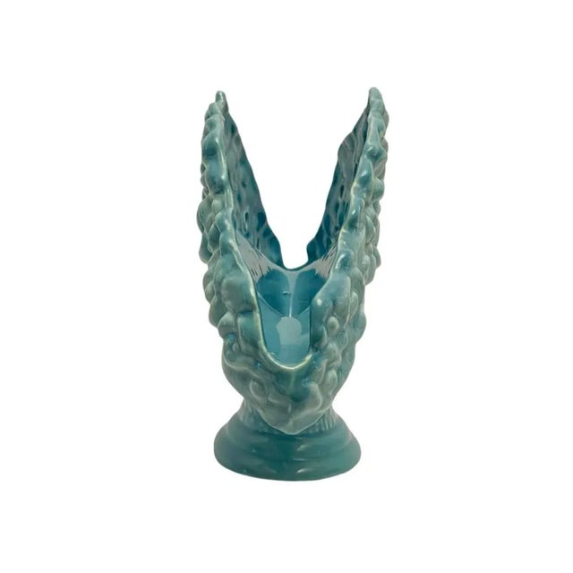 Royal Haeger Pottery 8.5” Tall Mid Century Blue Floral Vase R386 USA. Very good overall preowned condition. Vase measures...