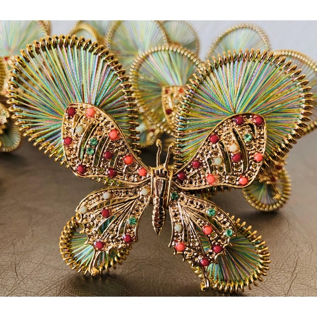 Artfully Chic Late 20th-Century Butterfly-Shaped Napkin Rings - Set of 8 For Sale - Image 15 of 18