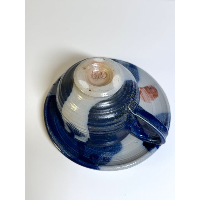 2 Otto Heino Studio Pottery Tea Cups & Saucers For Sale In New Orleans - Image 6 of 10