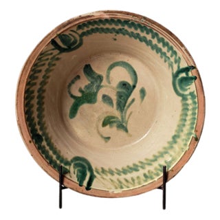 20th Century Spanish Pottery Bowl With Stand (A) For Sale