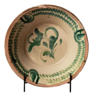 20th Century Spanish Pottery Bowl With Stand (A)