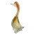 Vintage 50s Murano Glass Duck Goose Sommerso Art Glass Bird Amber Yellow Statue Alfredo Barbini For Sale