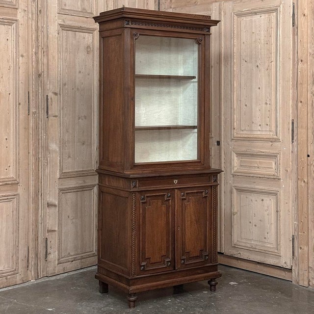 19th Century French Louis XVI Style Walnut Bookcase For Sale - Image 4 of 18