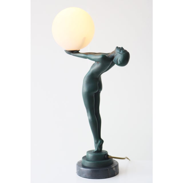 Glass Art Deco Lueur Lumineuse Lamp by Max Le Verrier, France, 1930 For Sale - Image 7 of 10