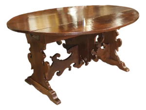 Antique Walnut Drop Leaf Table From Tuscany, Italy, Early 19th Century