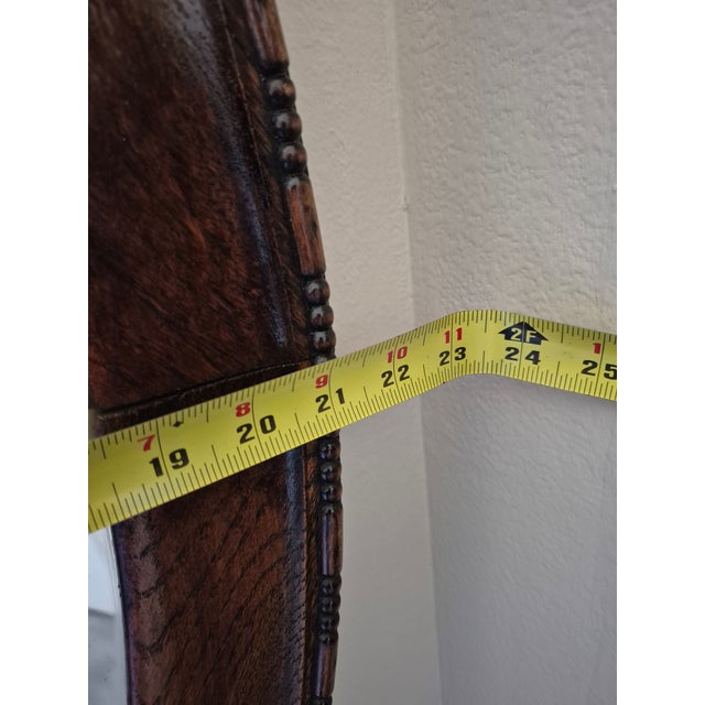 Early 20th Century Vintage French Style Oval Wall Mirror With a Carved Wood Frame For Sale - Image 5 of 5