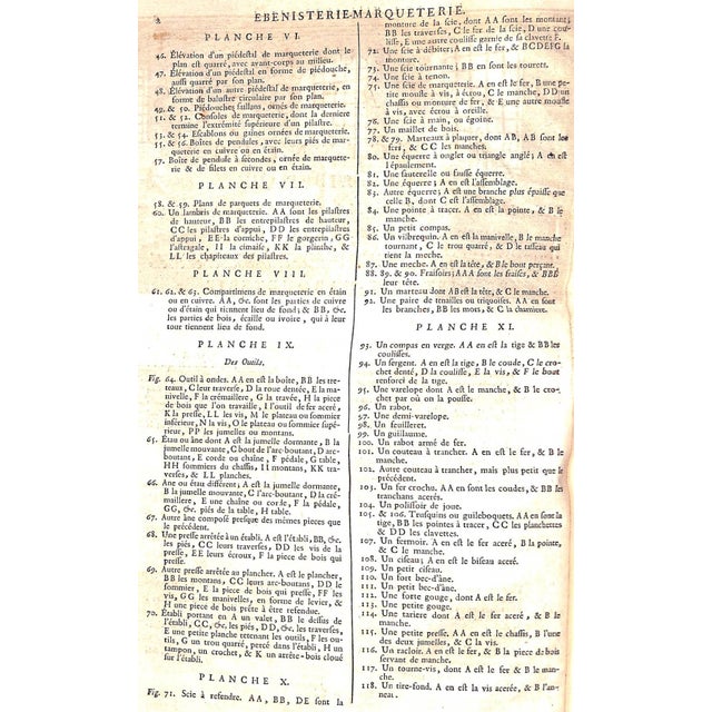 Paper "Recueil De Planches Sur Les Sciences Ebenisterie Marqueterie" 1765 Briasson, David For Sale - Image 7 of 12