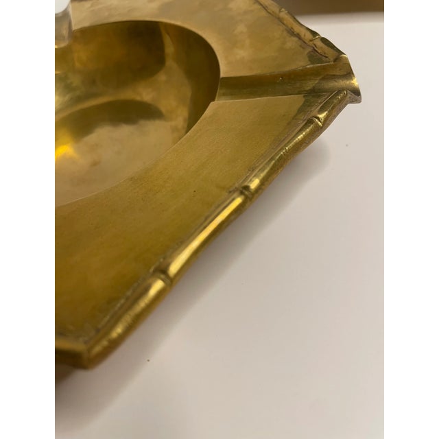 Vintage Hollywood Regency Hexagon Soild Brass Catchall/Ashtray, a Pair For Sale - Image 9 of 10