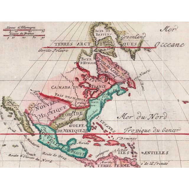 Realism 1729 Chatelain Map "L'Amerique Septentrionale..." (North America) For Sale - Image 3 of 3