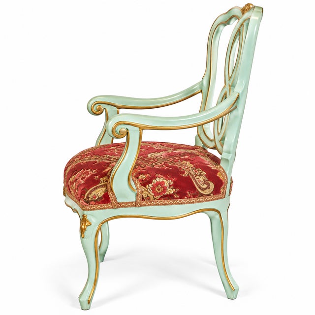 Baroque Italian Walnut Armchairs attributed to Fratelli Testolini, Venice, Italy, 1930s, Set of 2 For Sale - Image 3 of 10