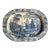 Large Antique 19th Century Davenport Blue & White Porcelain Platter With Chinoiserie Decoration For Sale
