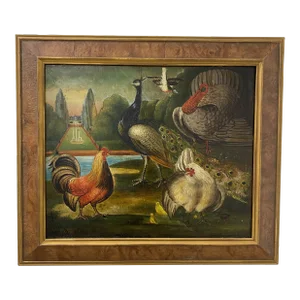 19th Century, Dutch School Landscape Painting of Bird Subjects After Melchior D'Hondecoeter
