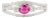 Natural Ruby & Diamond Split Shank Bypass Ring Size 7 in 14k White Gold For Sale